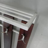 Vintage wall coat rack with 8 hooks and hat shelf