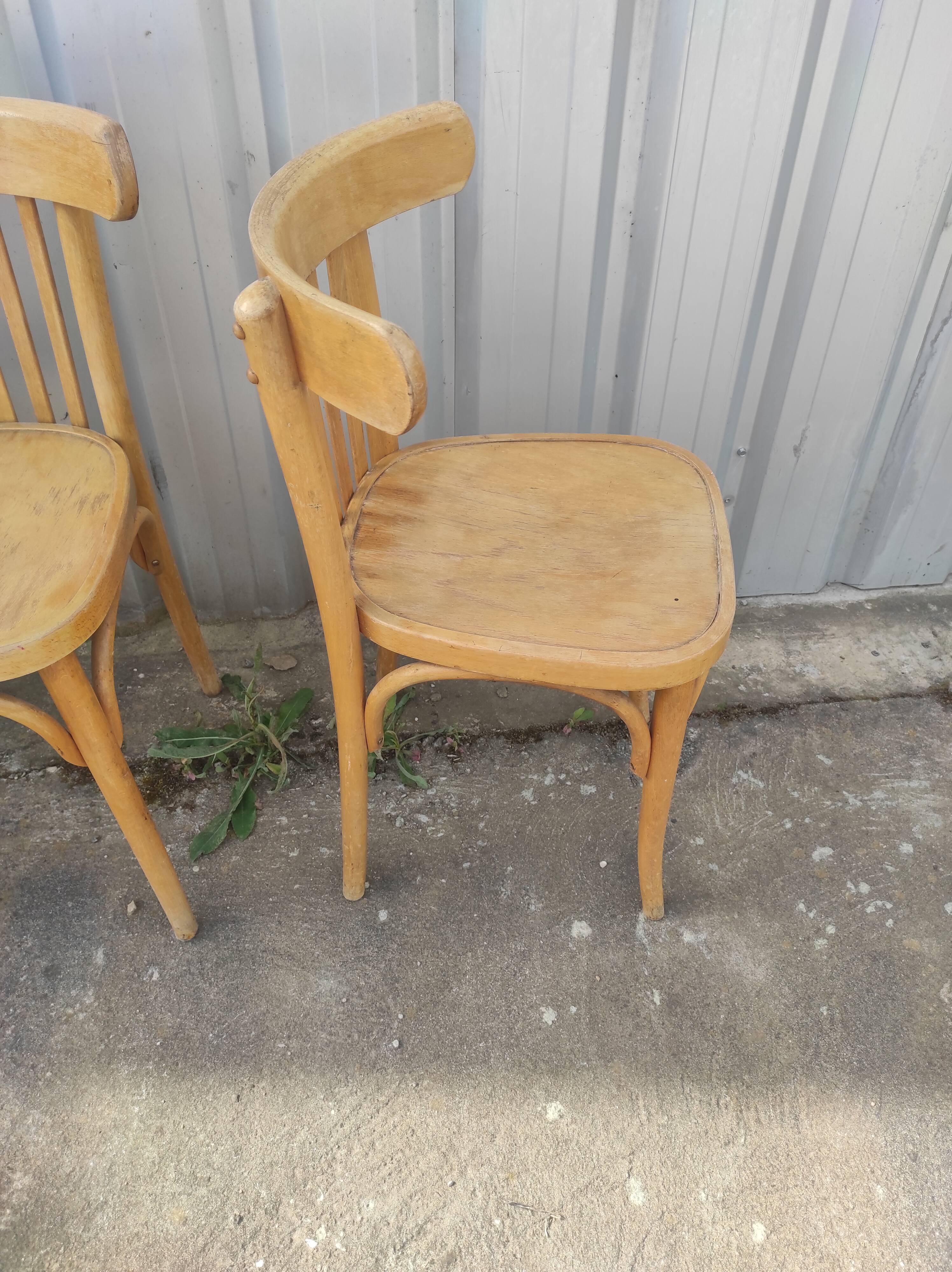 4 bistro chairs  blond wood