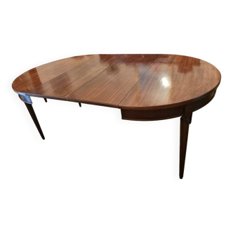 Extending dining table, Louis XVI style in solid sapele