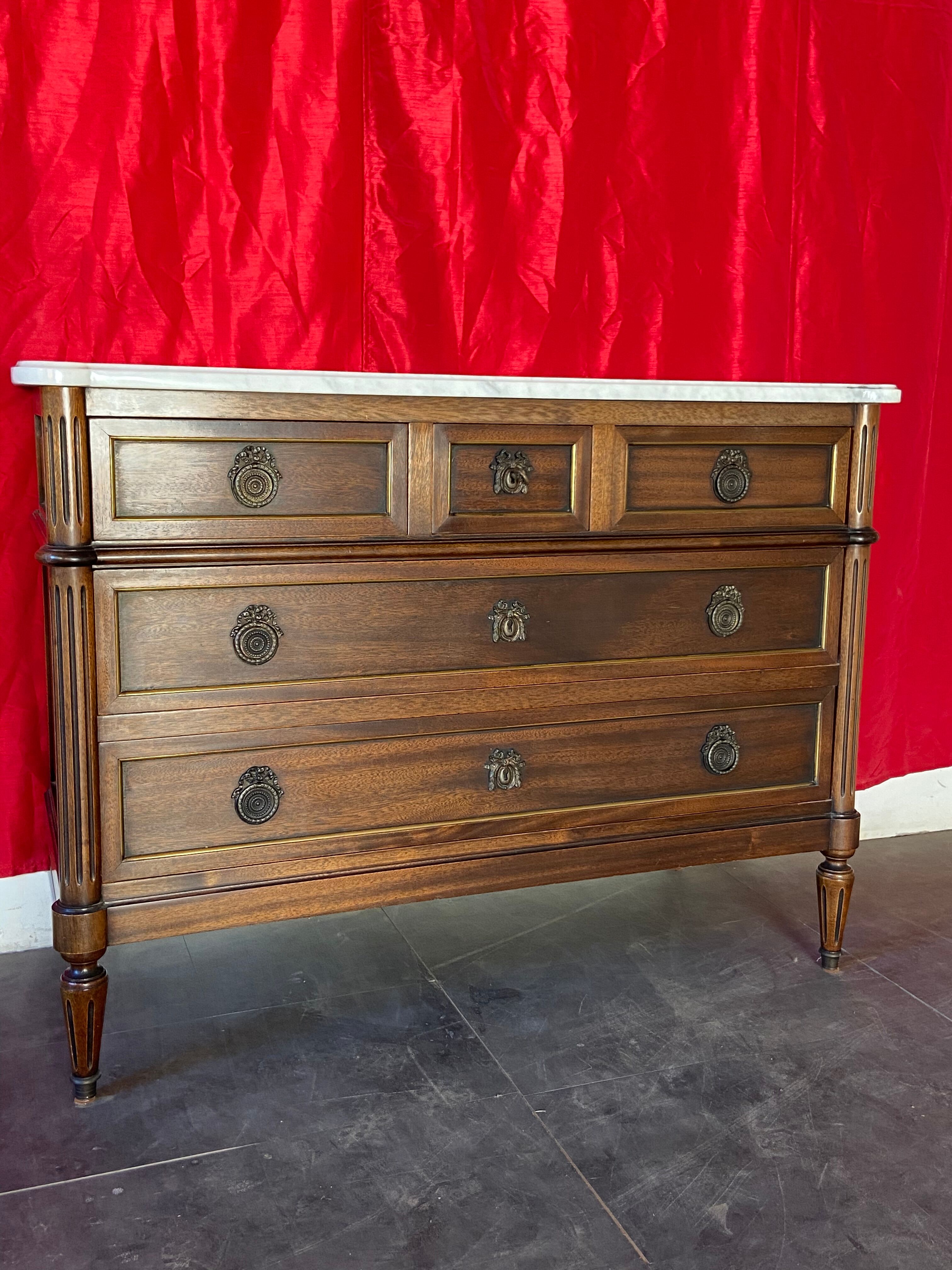 Mahogany chest of drawers Louis XVI 1950