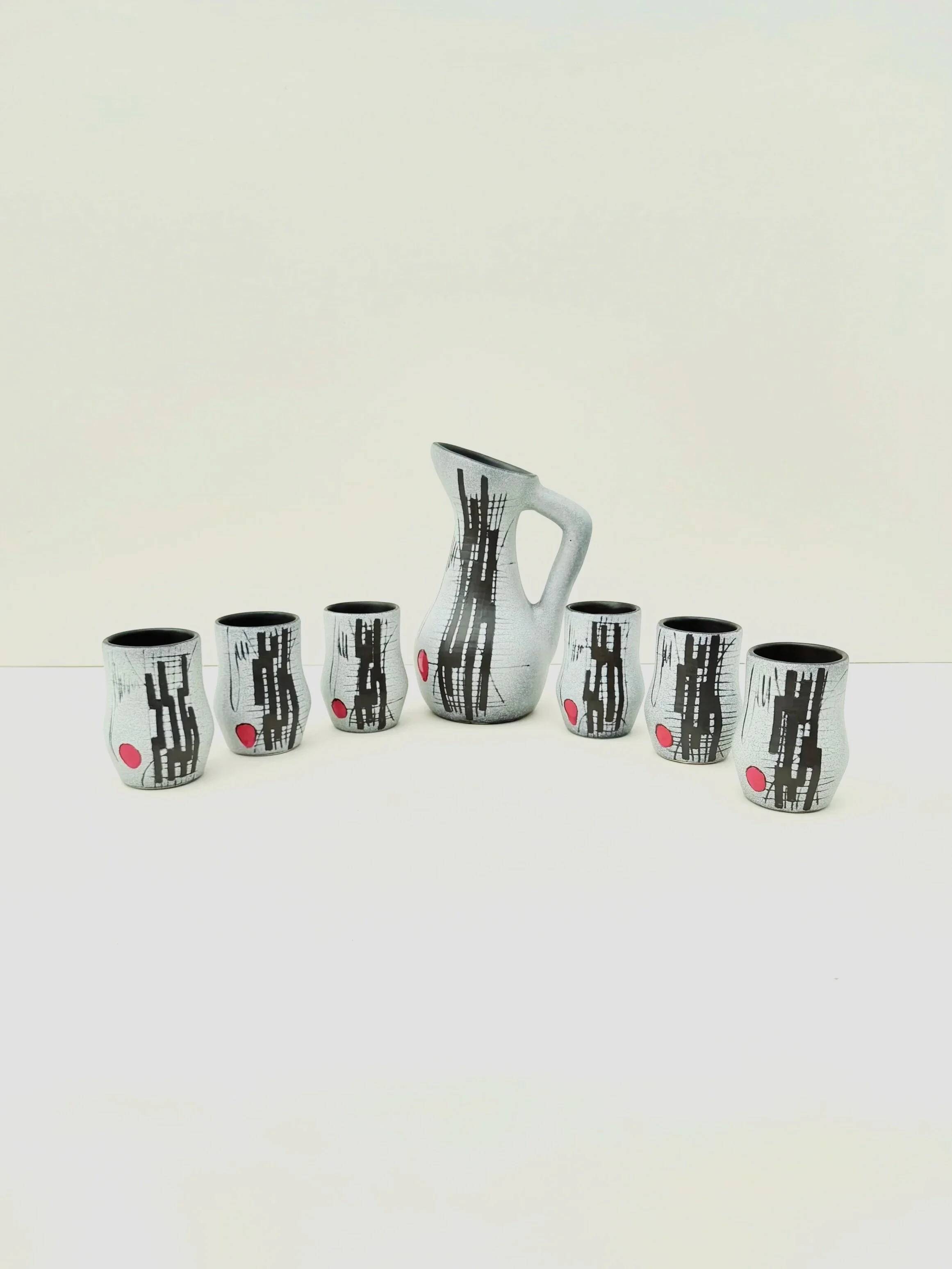 Ceramic orangeade service by François Caleca - Vallauris, France 1960