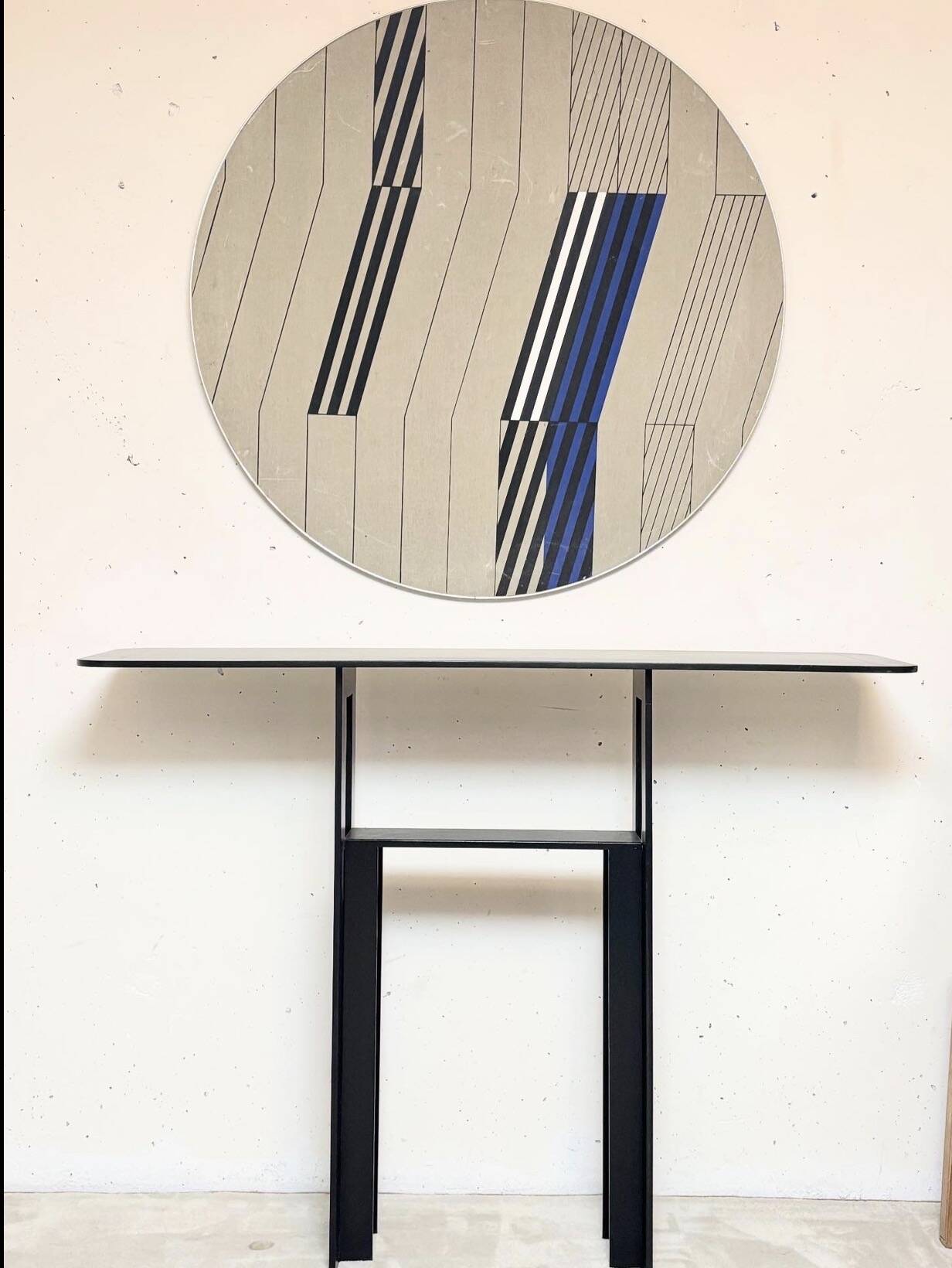 Steel console, Léopold Gest, Protis 1980