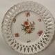 Set of 9 OPENWORK porcelain DESSERT PLATES hand painted in the style of SAXE