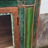 Glazed wooden sideboard with 2 doors