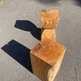 Pair of wooden end tables / stools