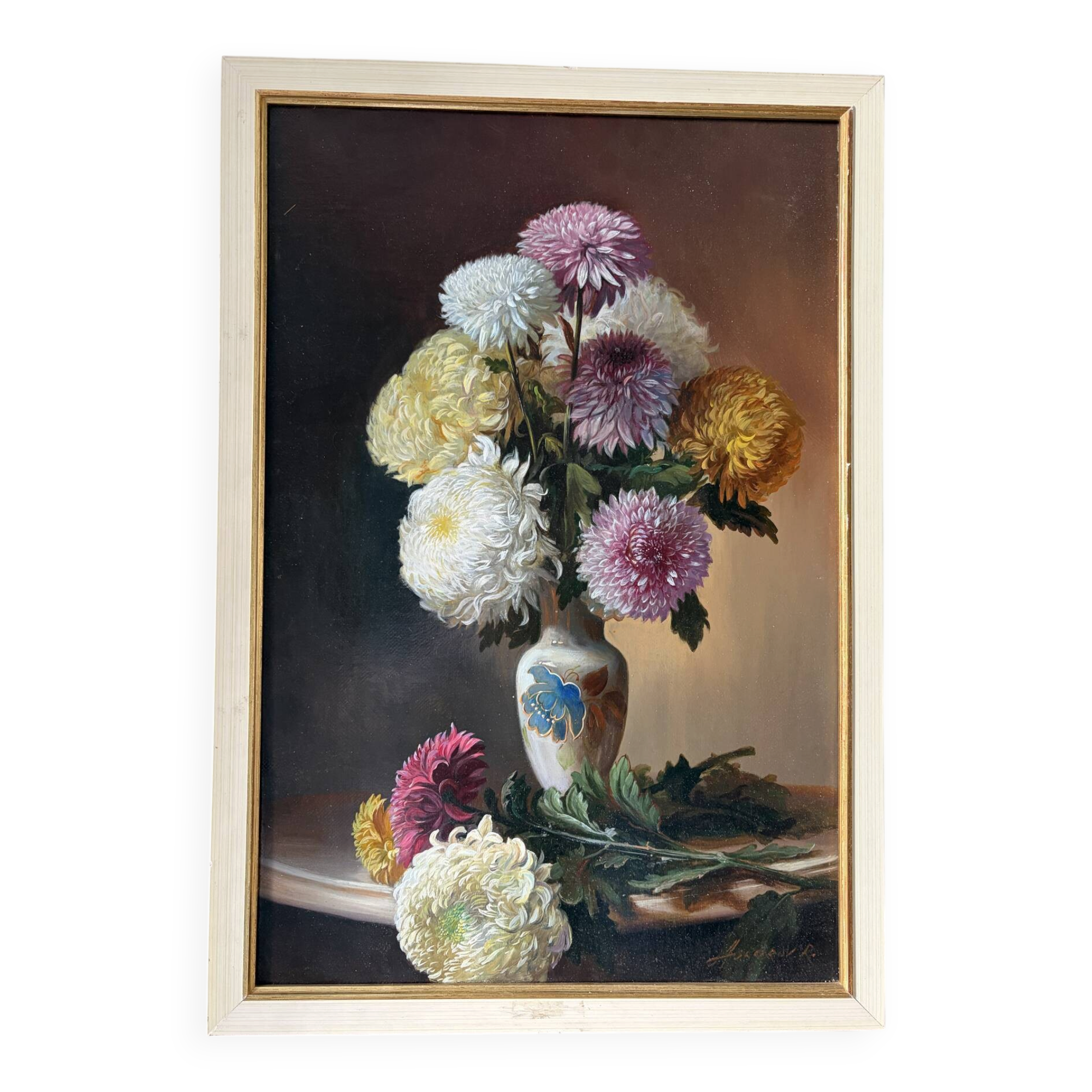 "Flowers" Russian painting, signed Askerov Rafik A.