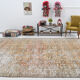 8x12 handmade orange foloral turkish rug 383x257cm