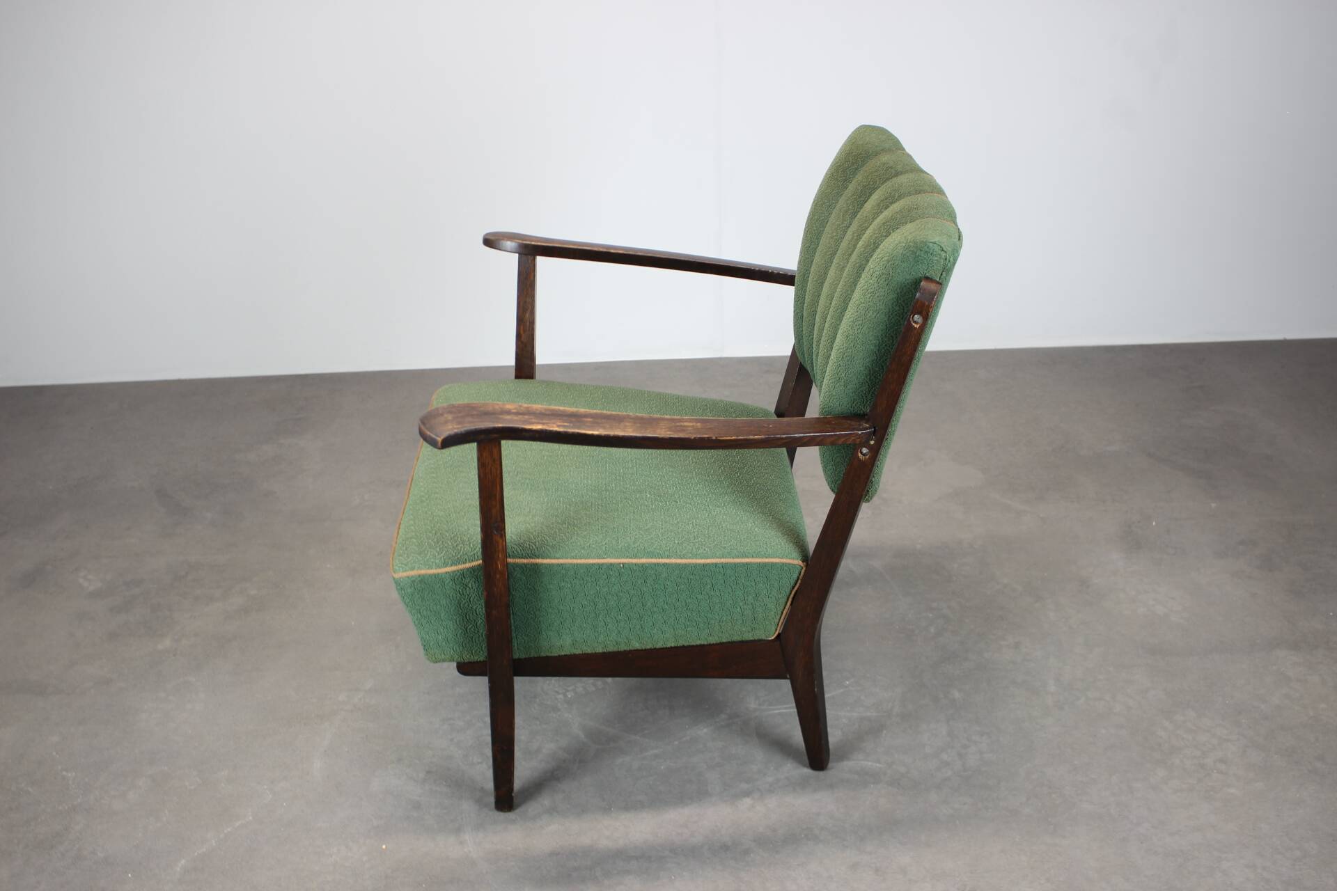 Solid wood armchair from the 1950s, Czechoslovakia