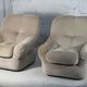 Pair of armchairs "space age". Beige corduroy velvet. France, circa 1970