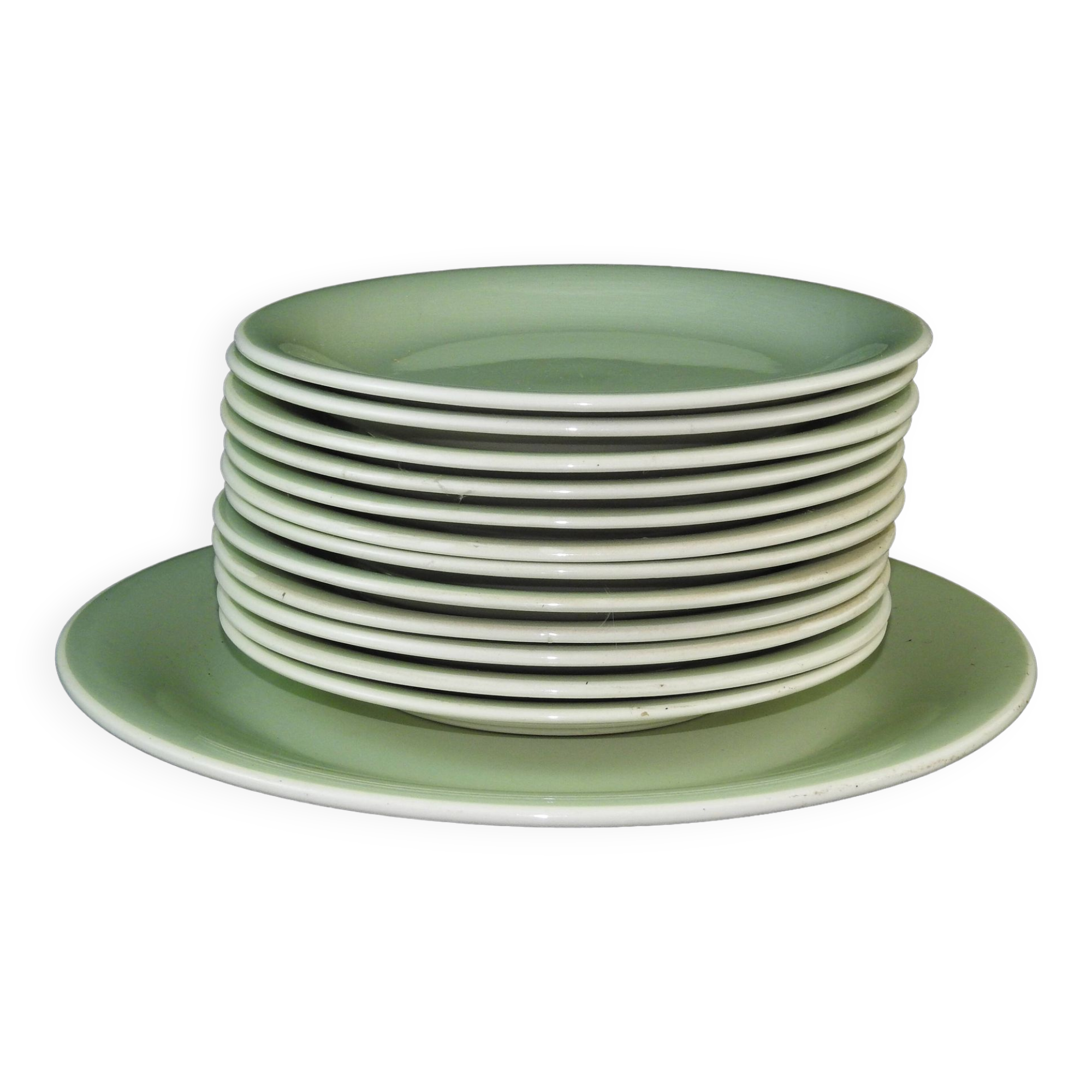 Service à dessert en faience de villeroy et boch model mettlach 12 assiettes et un plat
