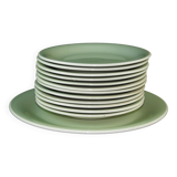Service à dessert en faience de villeroy et boch model mettlach 12 assiettes et un plat