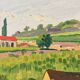 Painting oil landscape village 1934