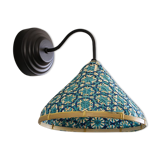 Modern bamboo turquoise wall sconce