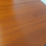 Large vintage Scandinavian round table from the 50s 60s in teak with extensions