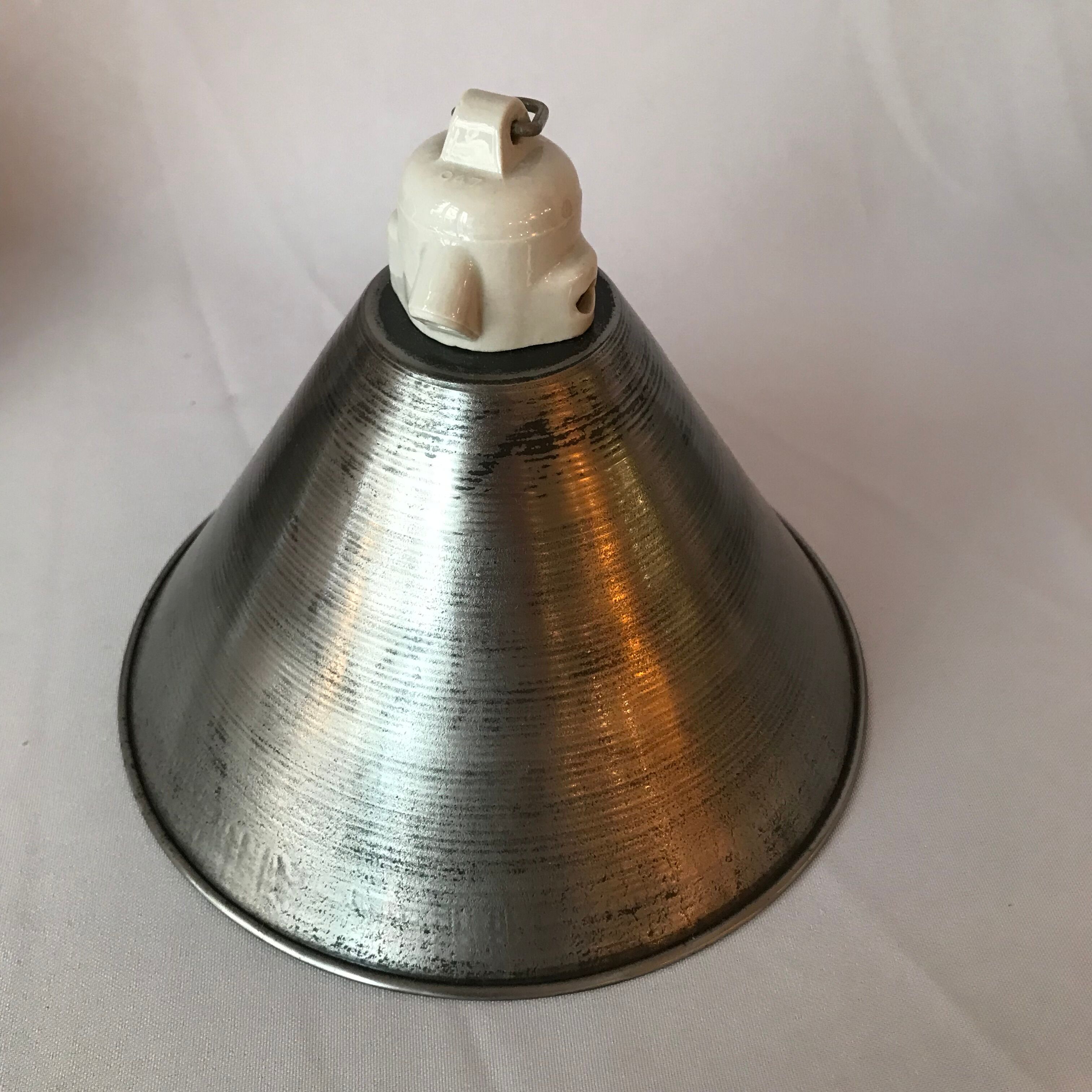 Conical lampshade iron and ceramic
