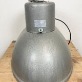 Oval industrial polish factory pendant lamp from mesko, 1970s