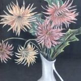 Old Tableau Pastel - Still Life Flowers - J. Gelders