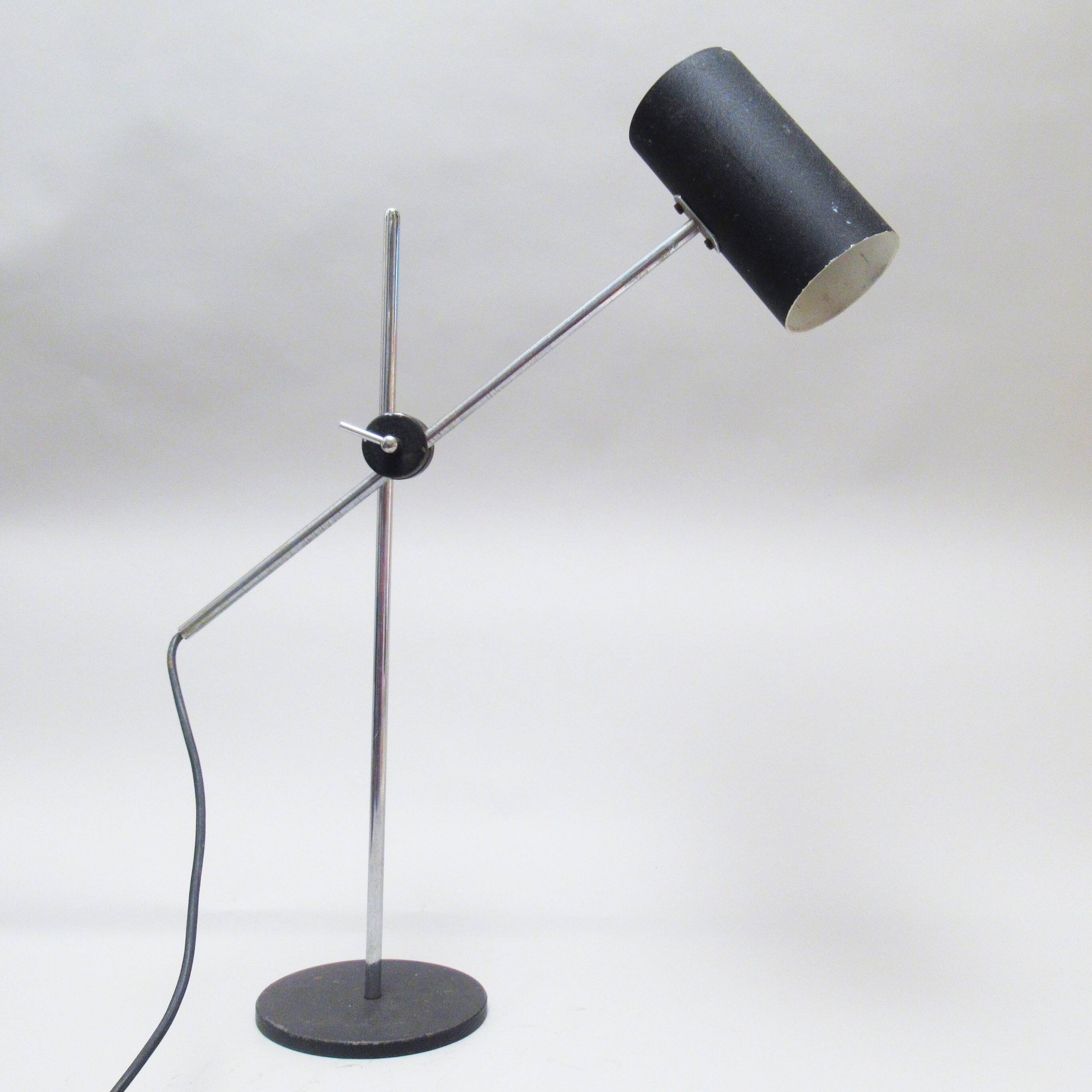 Black articulated desk lamp from the 60s
