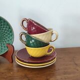 Set of cups and saucers Multicolor