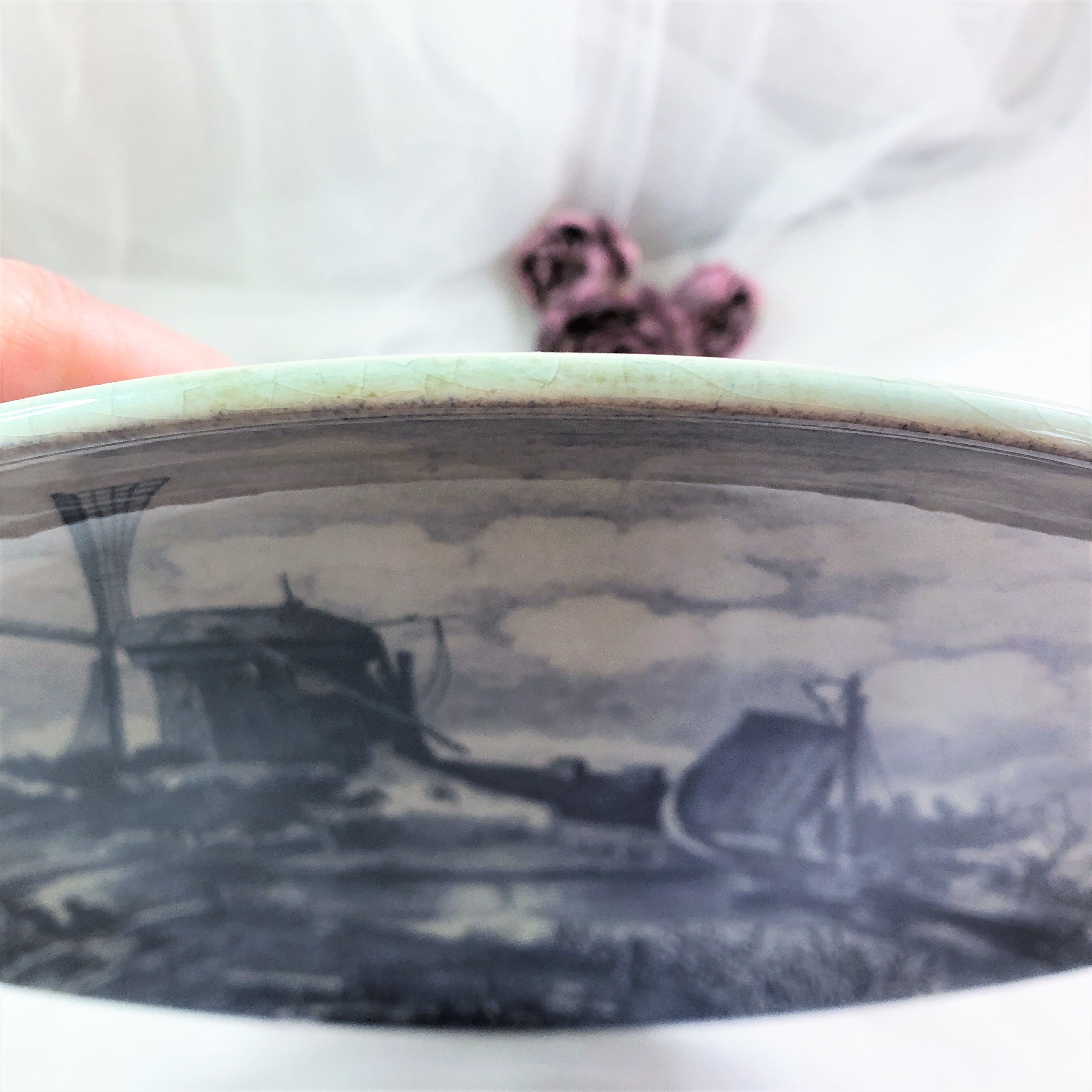 Dish faîence Delfts Holland blue shade Weisenbruch 33,5 cm