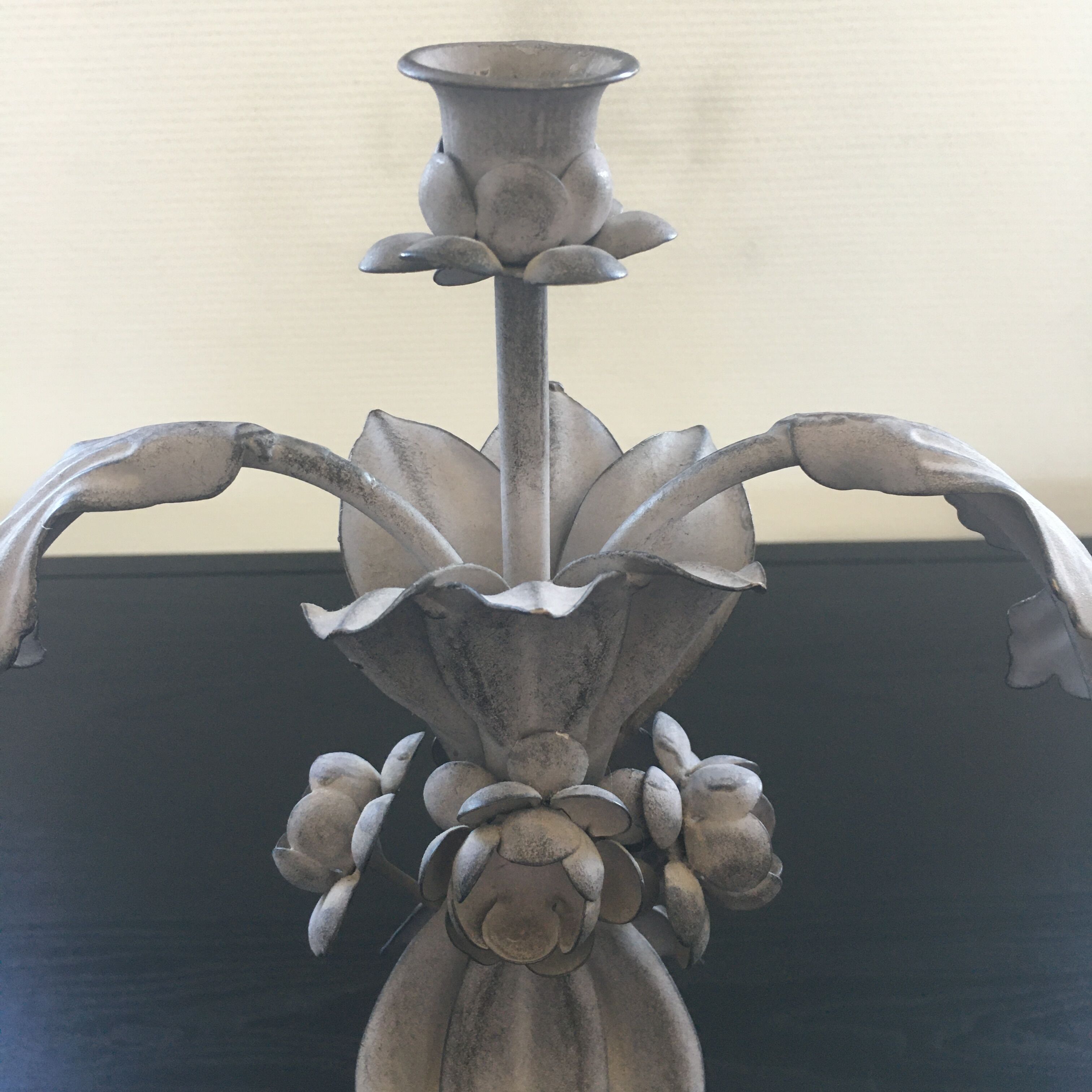 3-branch zinc candelabra