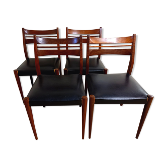 4 vintage Scandinavian chairs in teak 50s 60s