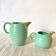 Water green earthenware pitchers from the 50s and 60s