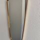 Vintage 1960s asymmetrical free-form rearview mirror, gold and red - 71 x 3