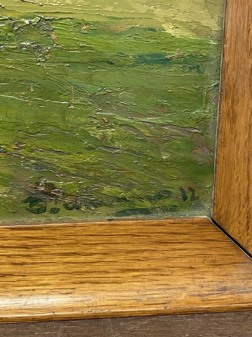 Signed oil-landscape