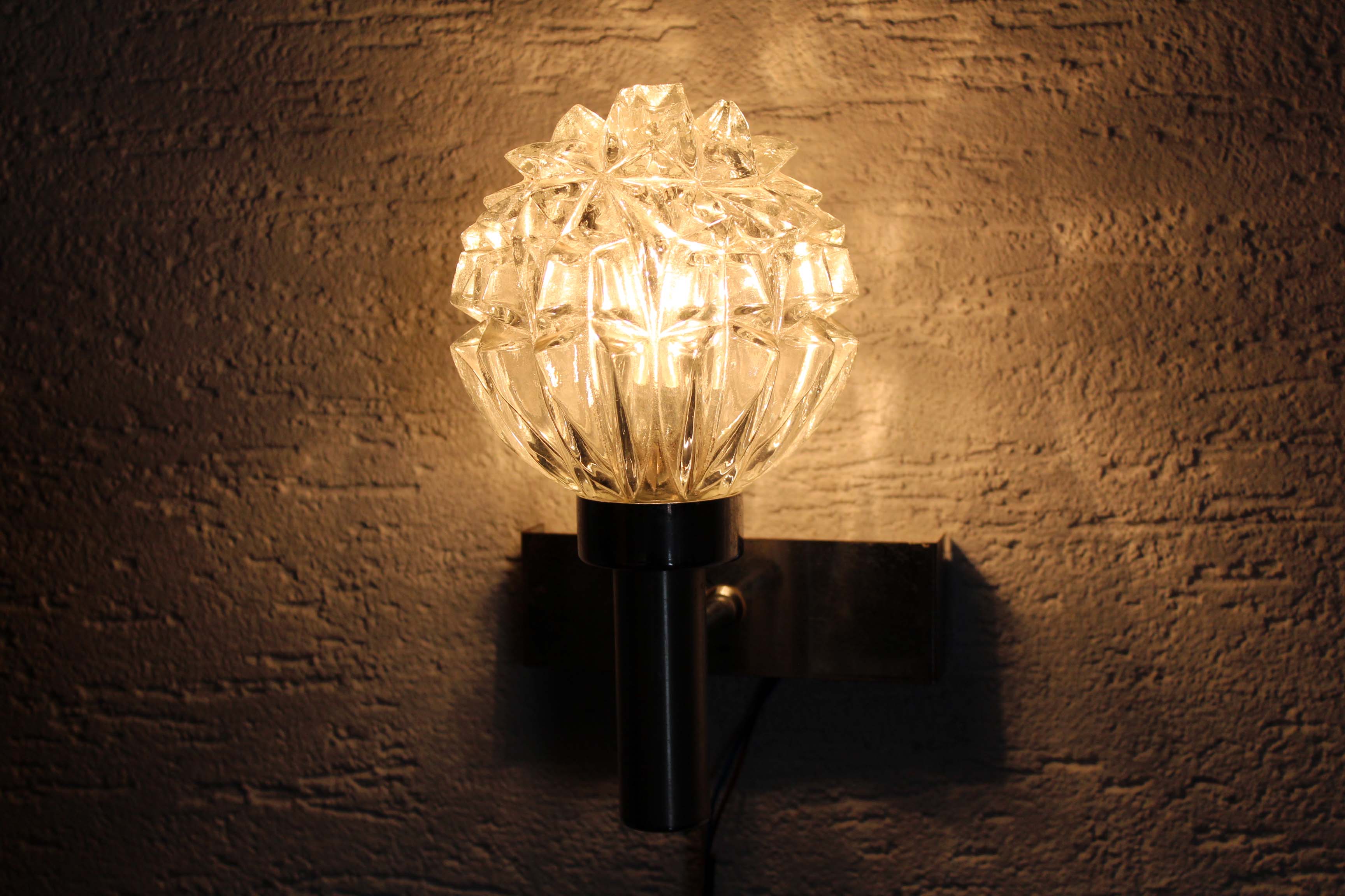 Pair of vintage glass wall light
