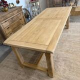 Solid oak table with birch extensions