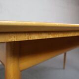 Vintage Scandinavian dining table made of Karelian birch