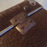 Small suitcase vintage wood and cardboard