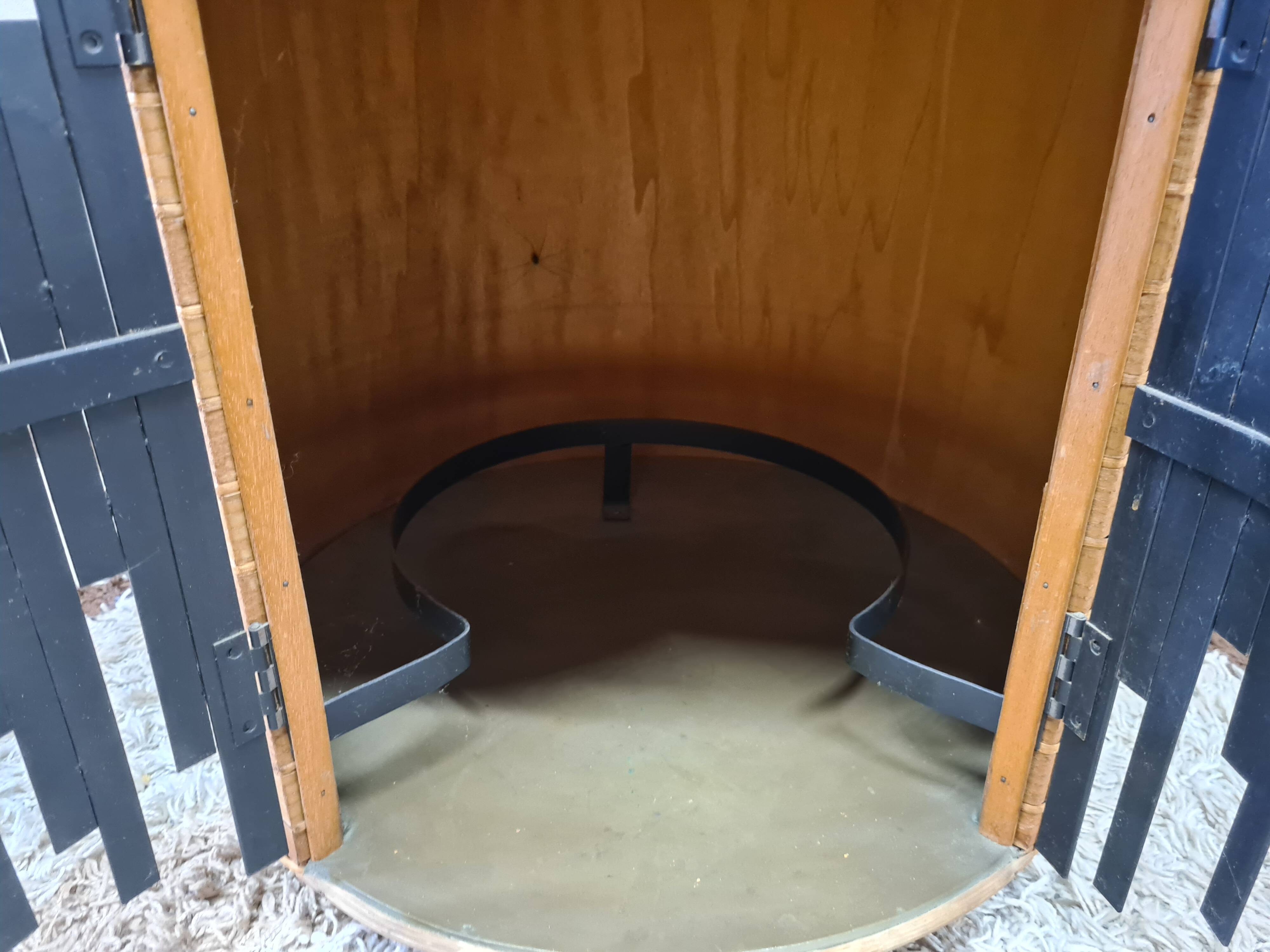 Vintage Rattan Brutalist Bar Cart