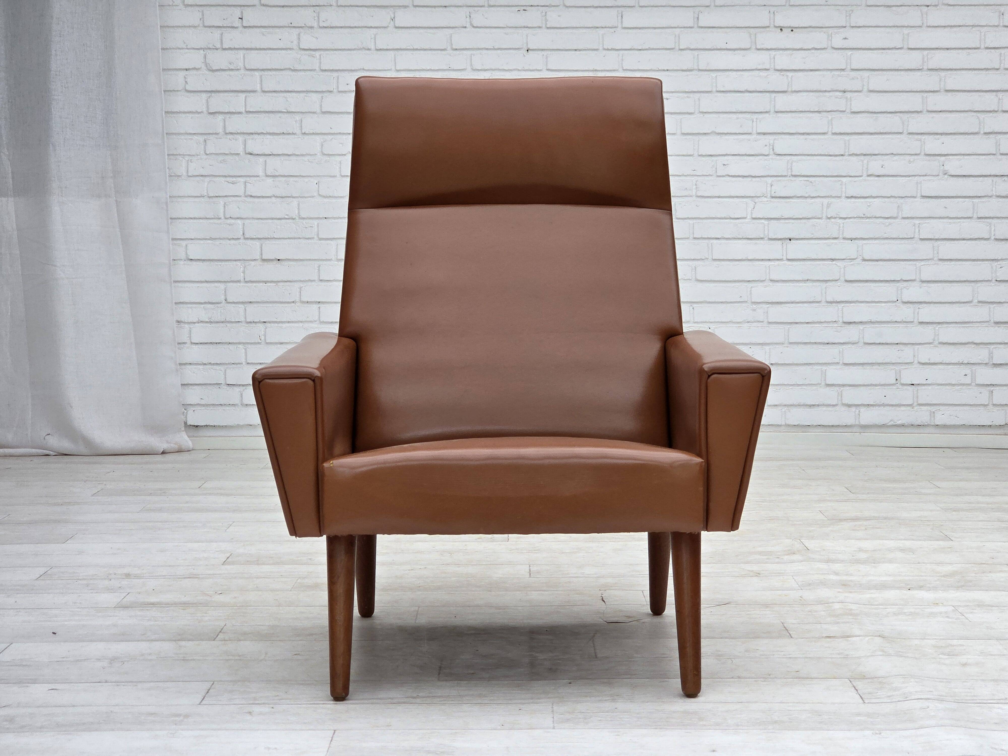 1970s, Danish highback armchair by Vejen Polstermøbelfabrik, original.