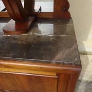 Grand buffet 2 corps en noyer et marbre