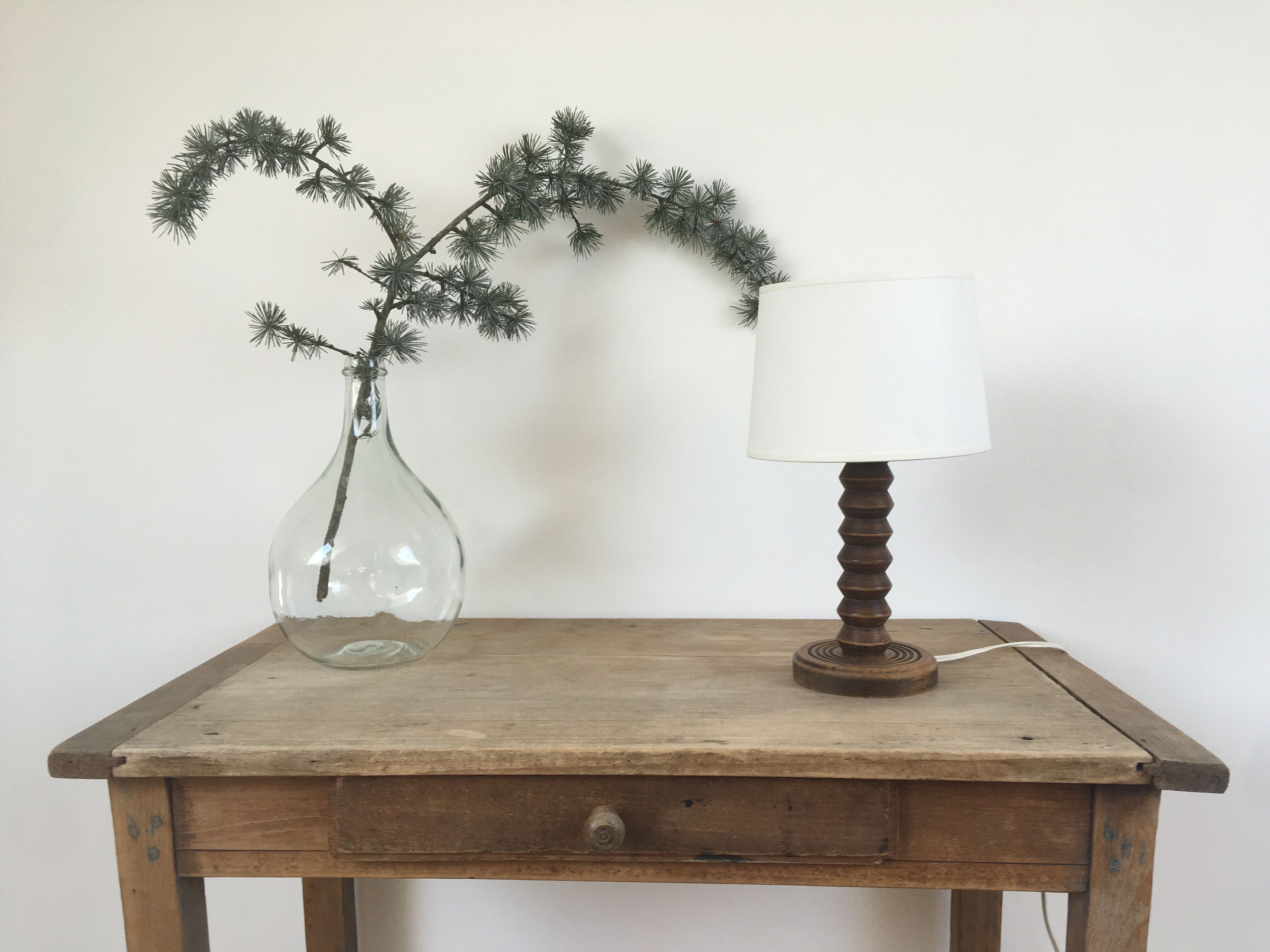 Solid wood lamp foot "zigzag" 40s-50s