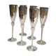 6 silver metal glasses for champagne
