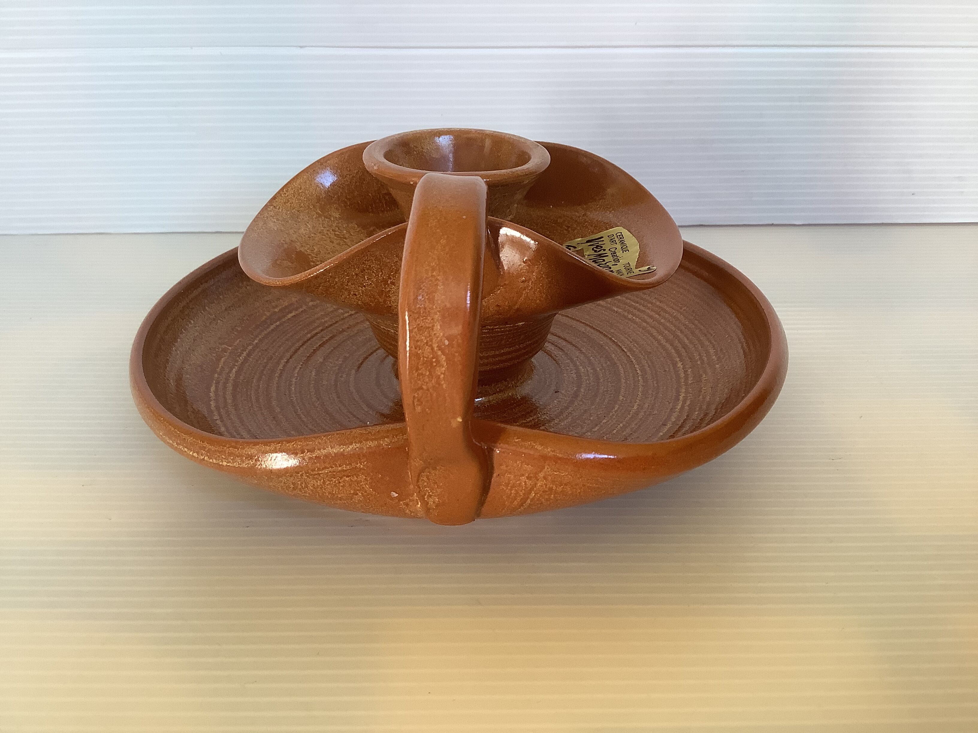 Yves Marian hand-turned ceramic candle holder