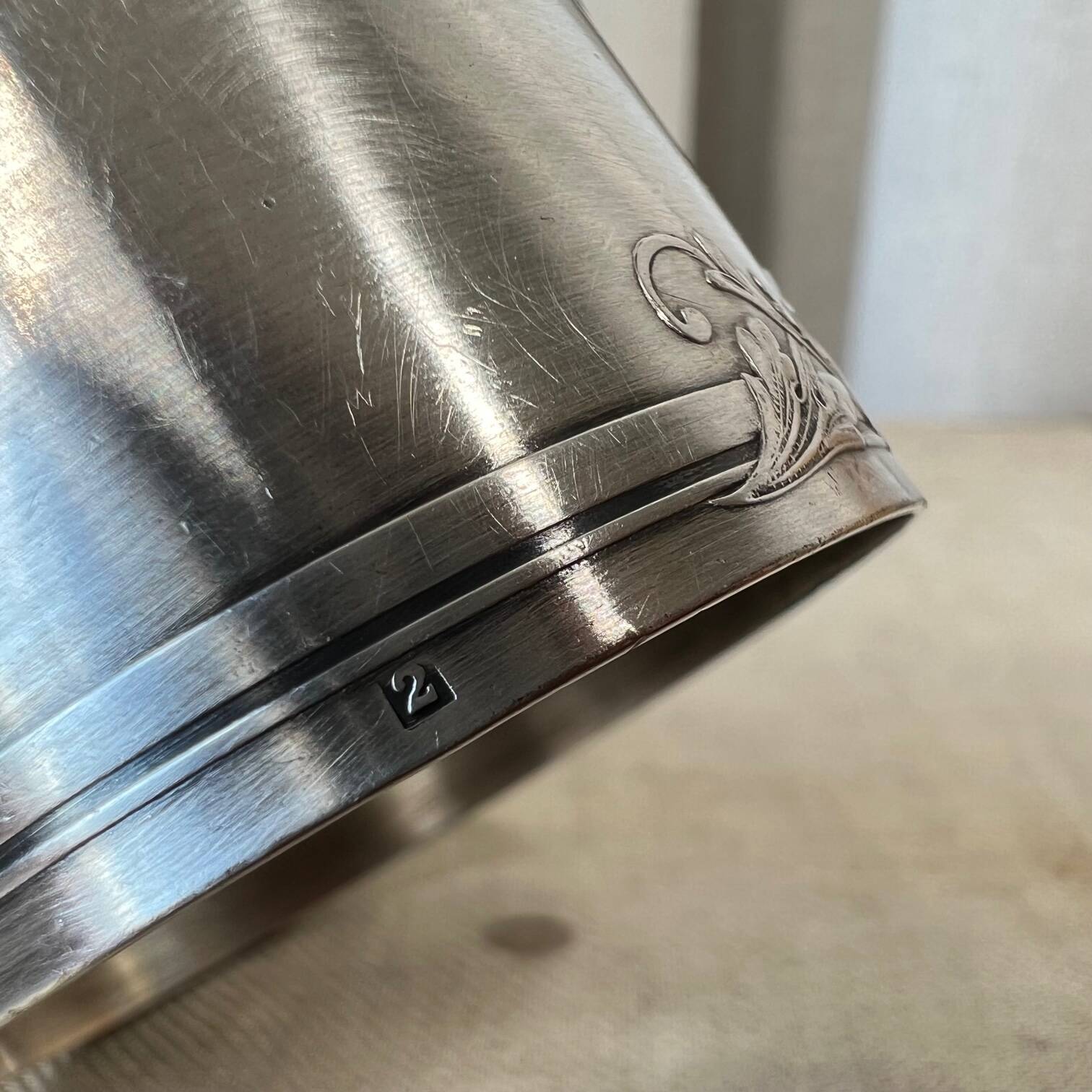 White metal napkin ring