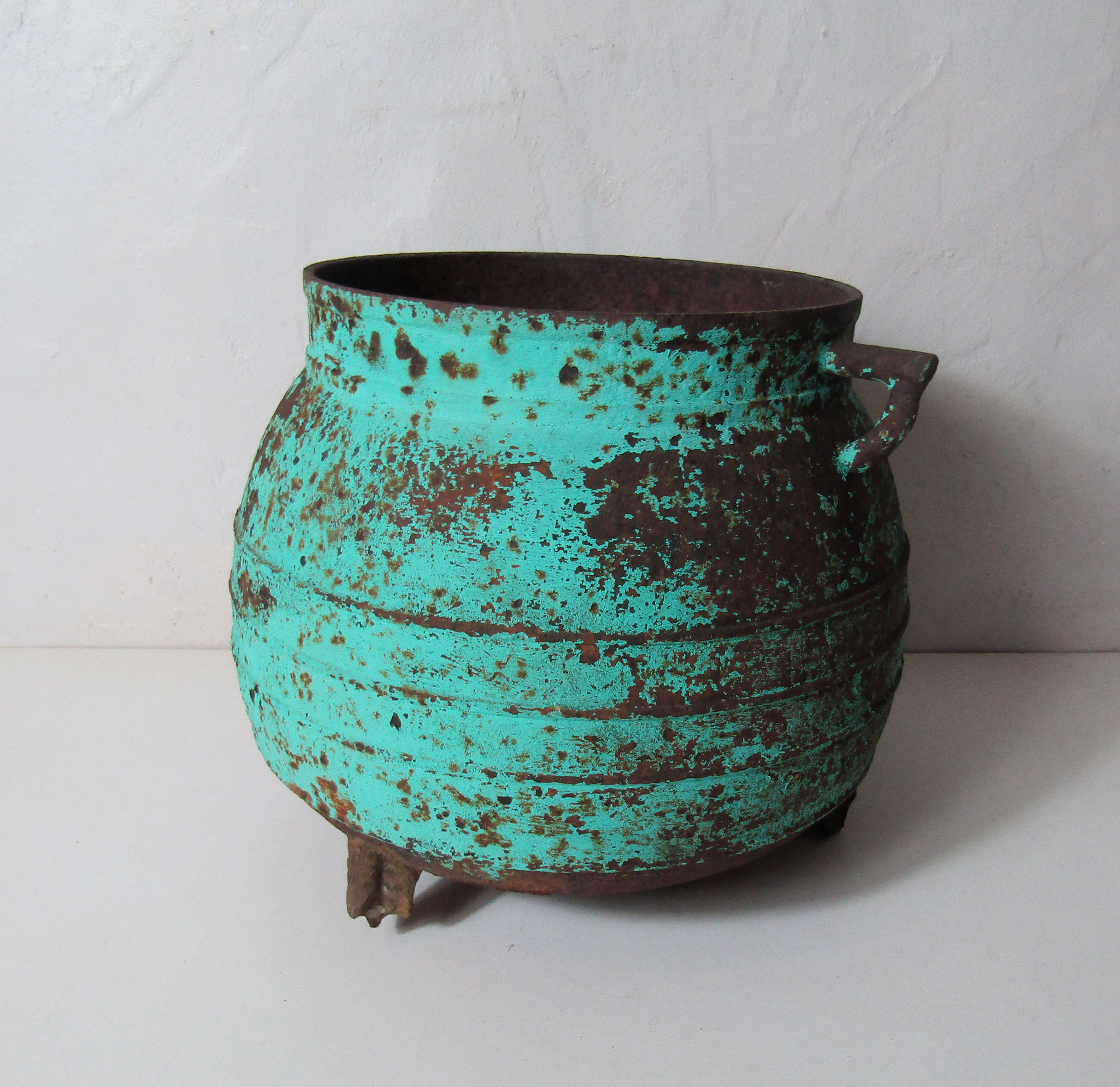 Old cast-iron cauldron