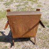 Midcentury green sky armchair