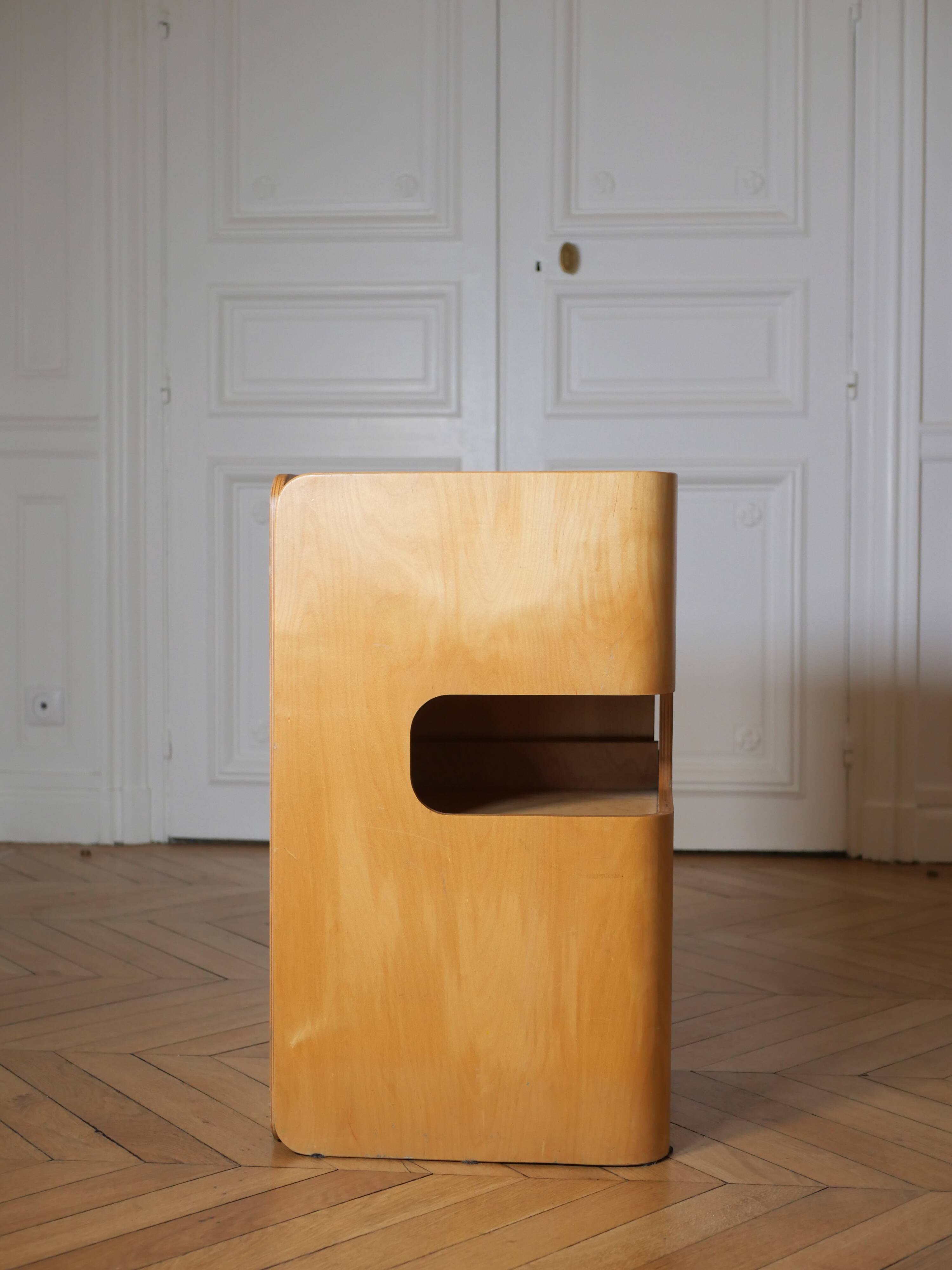 90s laminated wood folding storage unit