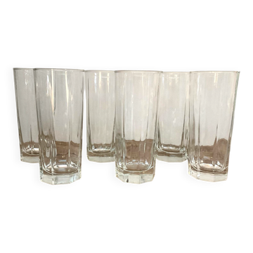 6 “Octime” long drink glasses LUMINARC France 