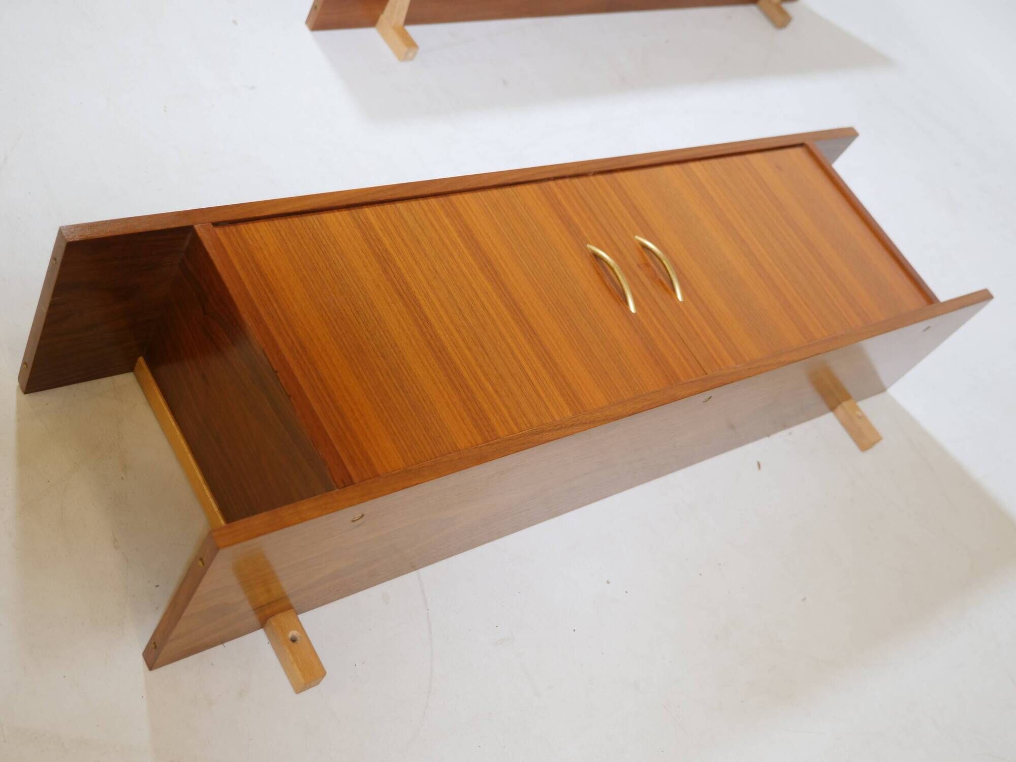 1960s Vintage Wall Shelves Walnut