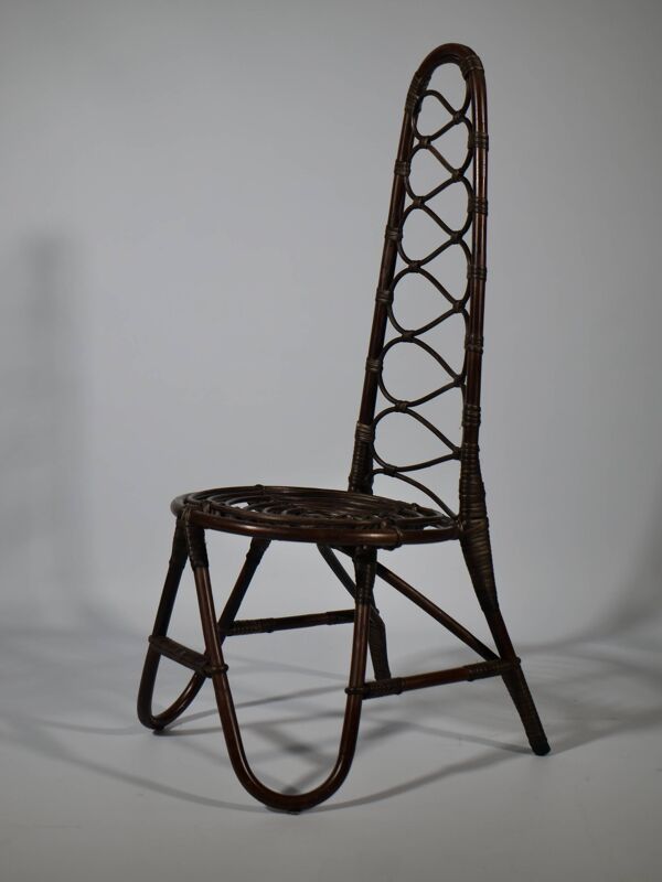 Chaise Haute en Bambou par Dirk Van Sliedrecht pour Rohe Noordwolde, 1950s