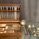 Cutlery set in silver metal style Louis XV Knives forks spoons