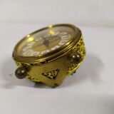 beautiful little golden mechanical alarm clock - vintage - TALGO - works