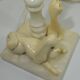 Marble table lamp/animal decor/dog and cat/vintage