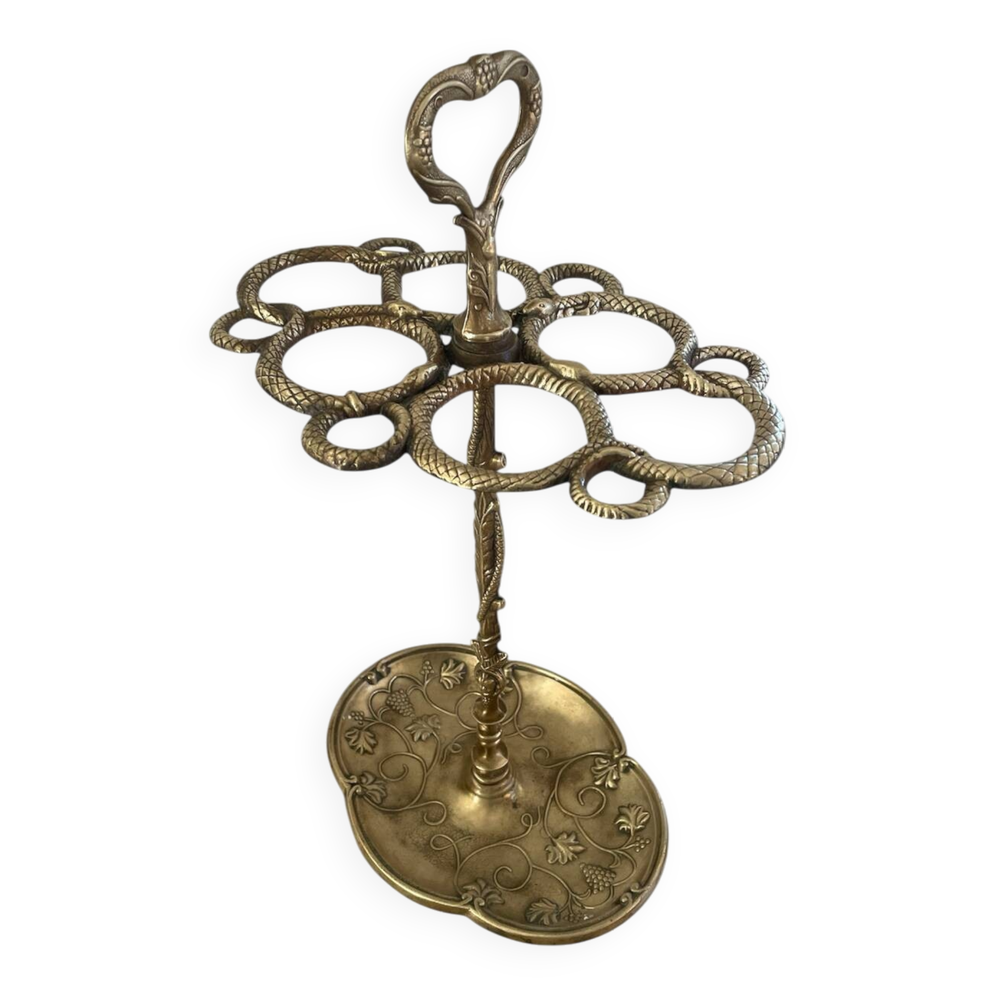 Art Nouveau style solid brass umbrella stand